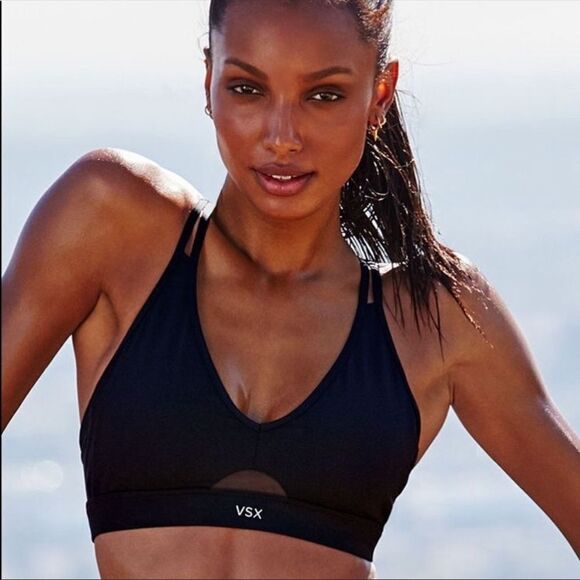 Victorias Secret Vsx Strappy back padded with removable padding sport bra black - Picture 4 of 8